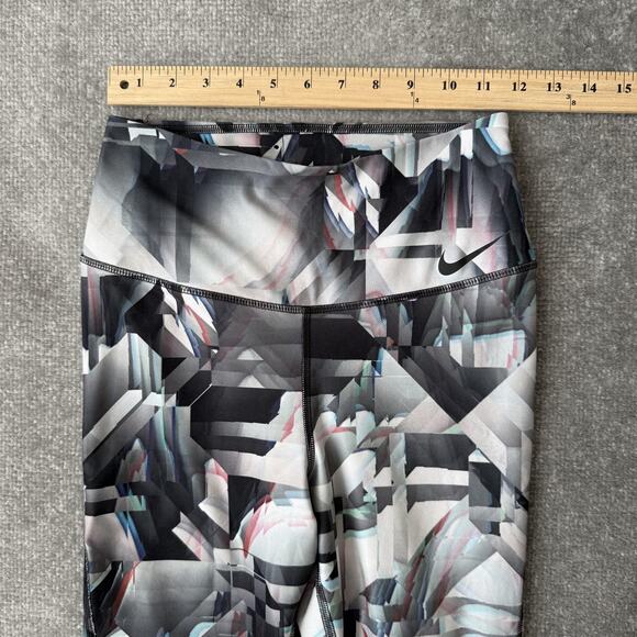 Nike Dri-Fit Legend Pant Womens Small Gray Geometric Athletic Leggings Running - Picture 8 of 13